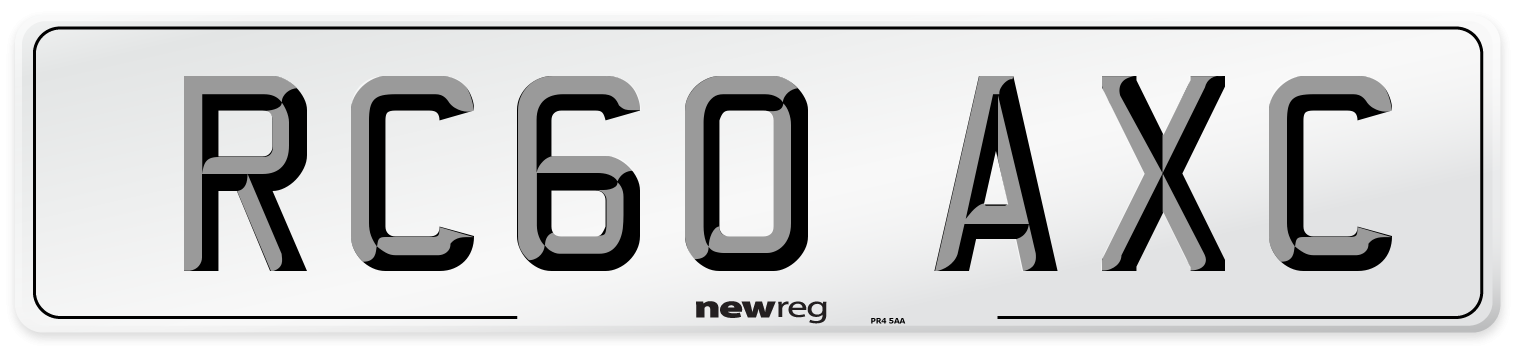 RC60 AXC Number Plate from New Reg